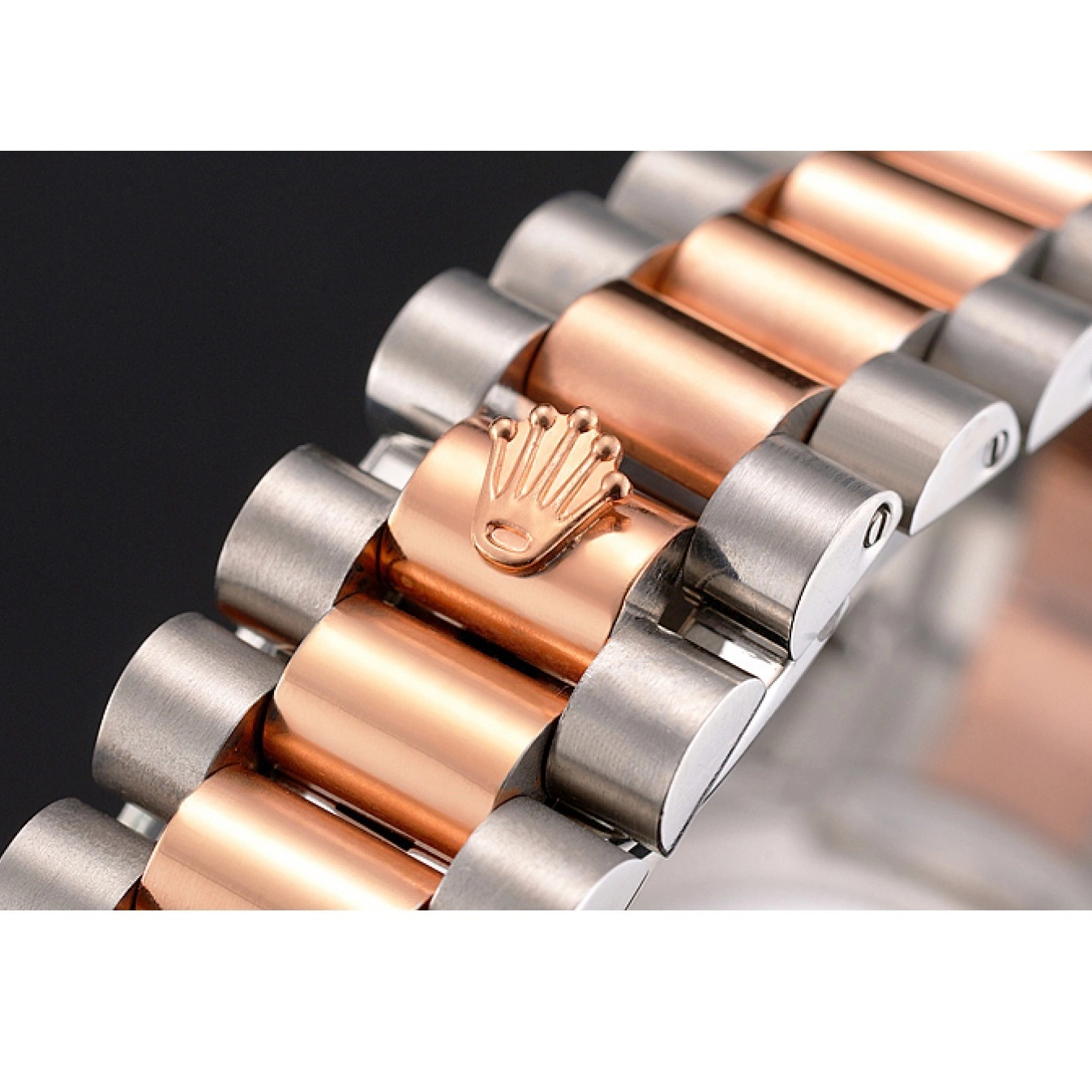 Good copy rolex watches Rolex Tone Gold Steel Bezel Stainless Dial Rose Swiss Case And Two Bracelet Datejust 0522
